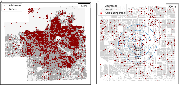 Solar Score By Address Decay Radius Of Climate Decision For Solar Panels In The City Of Fresno,  Usa | Scientific Reports