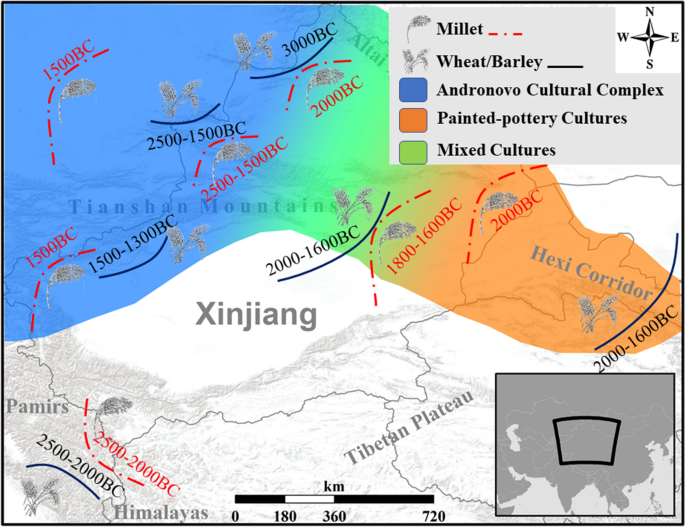 Macro-cultural tradition zones of Bronze Age Europe. Basemap is a