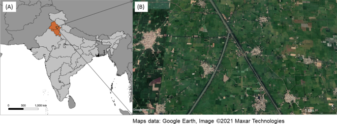 Spatial patterns of urbanising landscapes in the North Indian