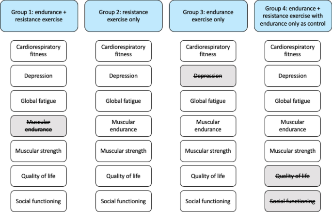 The lasting effects of resistance and endurance exercise interventions on  breast cancer patient mental wellbeing and physical fitness | Scientific  Reports