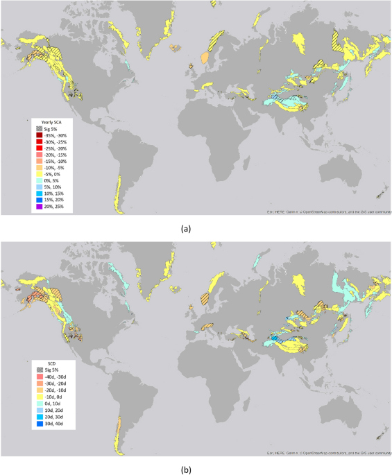 Overall negative trends for snow cover extent and duration in global mountain regions over 1982–2020 | Scientific Reports - Nature.com