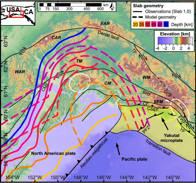 3D geodynamic-geomorphologic modelling of deformation and exhumation at  curved plate boundaries: Implications for the southern Alaskan plate corner  | Scientific Reports