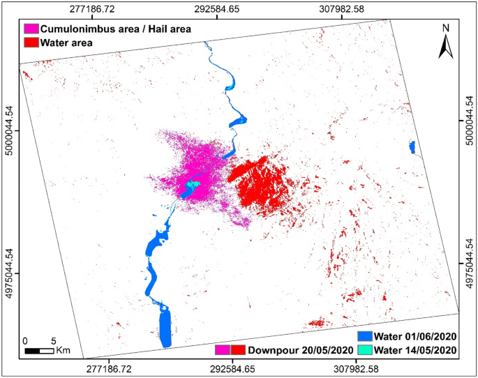 Extraction and mapping of downpour impact and their Cumulonimbus