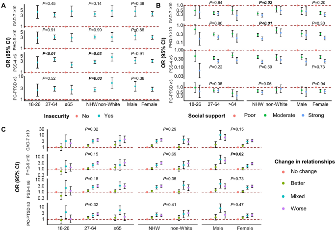 Disparities in insecurity, social support, and family