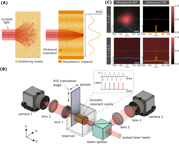Enhanced light focusing inside scattering media with shaped 