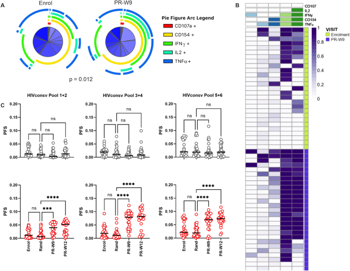 Therapeutic vaccination following early antiretroviral therapy elicits highly functional t cell responses against conserved hiv-1 regions