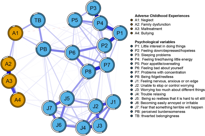 Exploring the role of bridging nodes linking adverse childhood 