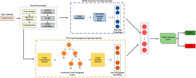 Enhanced Fake News Detection: A Dual-Stream Transformer Model Combining BERT and GNNs