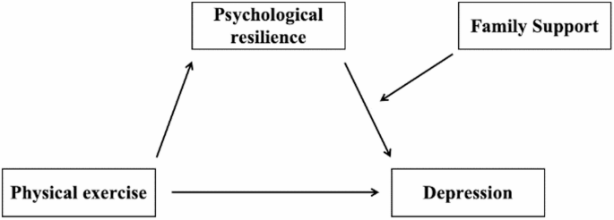 Physical exercise and depression in university students with psychological resilience as mediator and family support as moderator