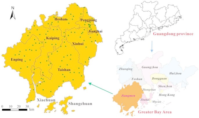 Characteristics, source apportionment, and health risk assessment of heavy metal pollution in soil of jiangmen, China