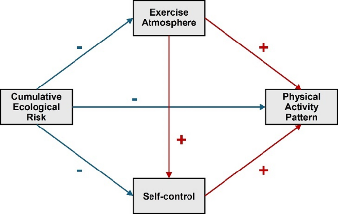 Chain relationship between cumulative ecological risk and physical activity pattern on college students mediated by exercise atmosphere and self-control