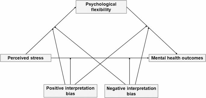 The interplay between perceived stress, psychological flexibility, and interpretation biases in undergraduate mental health