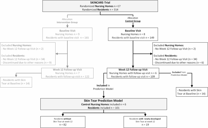 Development of a multivariable prognostic prediction model for skin tears in older nursing home residents Development of a multivariable prognostic prediction model for skin tears in older nursing home residents