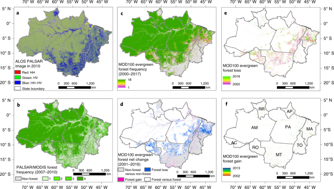 Improved estimates of forest cover and loss in the Brazilian Amazon in  2000–2017 | Nature Sustainability