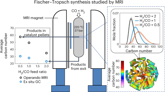 Operando magnetic resonance imaging of product distributions within the  pores of catalyst pellets during Fischer–Tropsch synthesis | Nature  Catalysis