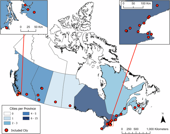 Inequities in tree density, size, and species diversity in 32 Canadian cities