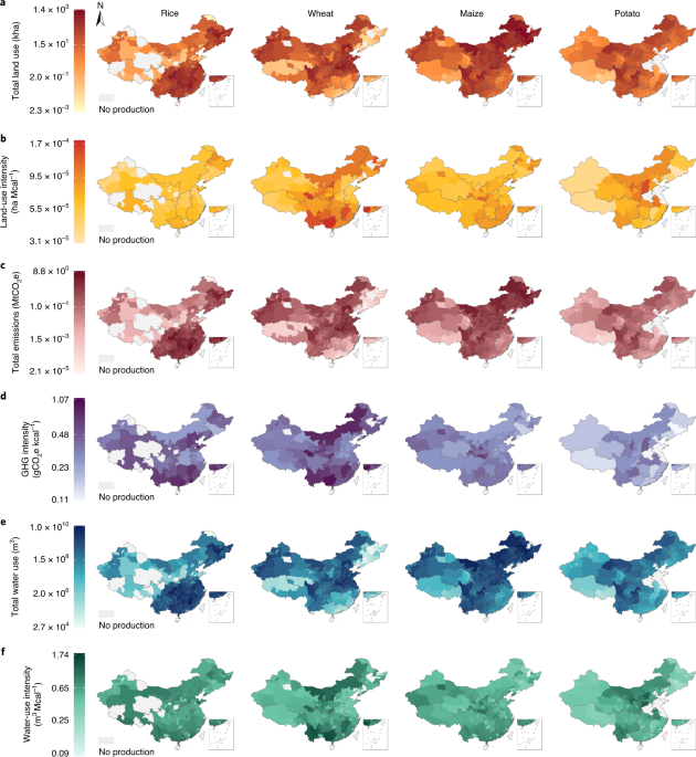 Promoting potato as staple food can reduce the carbon–land–water impacts of crops in china