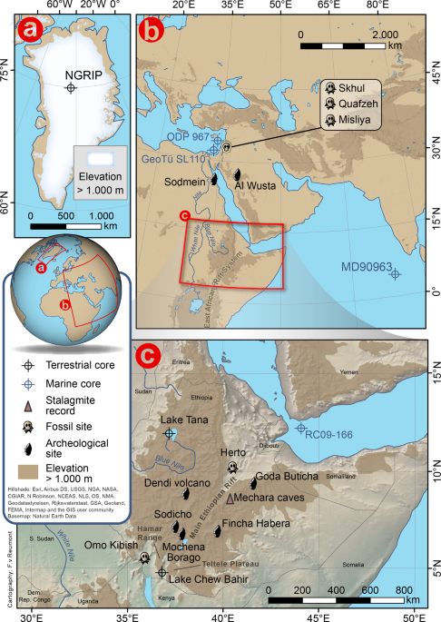 Hydroclimate Changes In Eastern Africa Over The Past 0 000 Years May Have Influenced Early Human Dispersal Communications Earth Environment