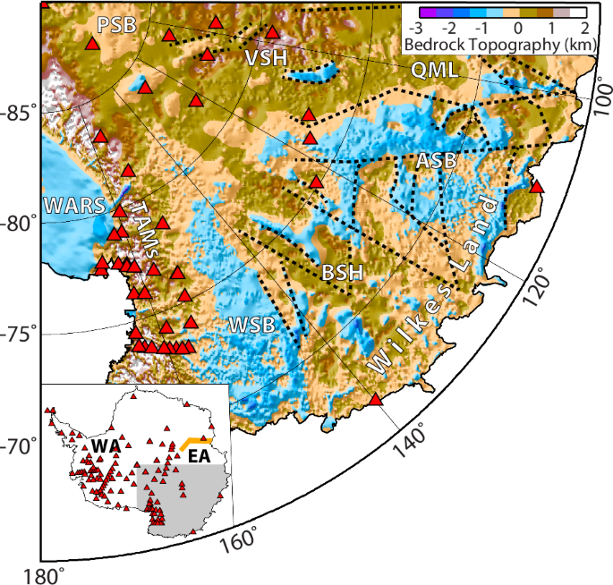 East Antarctic tectonic basin structure and its implications for ice-sheet modeling and sea-level projections - Communications Earth &amp; Environment (via nature.com)