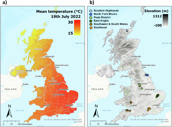 Unprecedented UK heatwave created extreme temperate wildfire risk