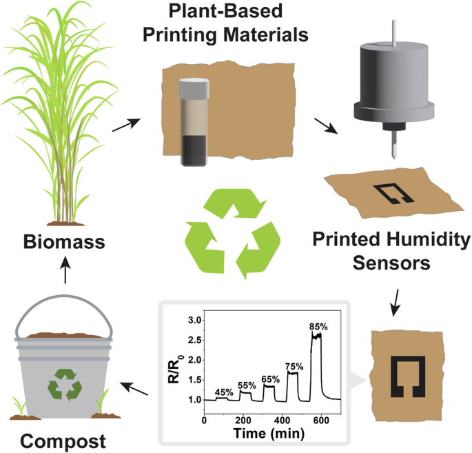 Fully biodegradable printed electronic sensors based on biomass-derived graphene inks and agripapers - npj Advanced Manufacturing