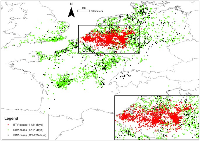 The influence of the wind in the Schmallenberg virus outbreak in Europe |  Scientific Reports