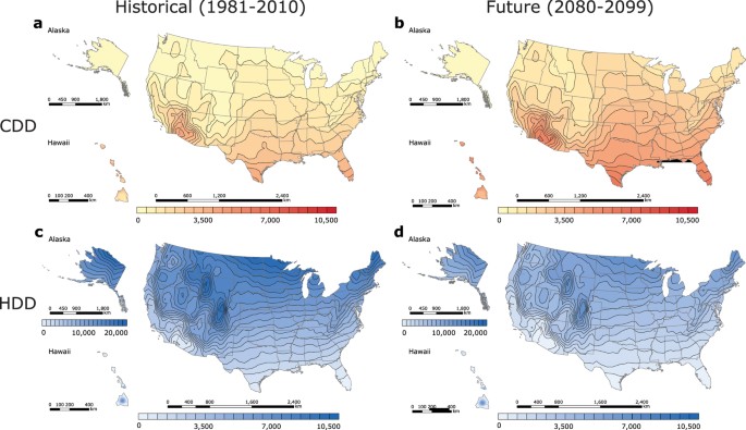 Impacts of global warming on residential heating and cooling degree-days in  the United States | Scientific Reports