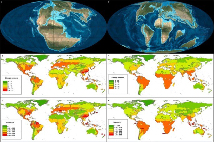 Global hotspots in the present-day distribution of ancient animal and plant  lineages | Scientific Reports