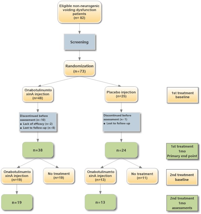 OnabotulinumtoxinA Urethral Sphincter Injection as Treatment for Non-neurogenic Voiding Dysfunction – A Randomized, Double-Blind, Placebo-Controlled Study