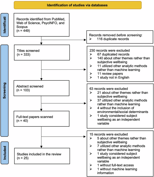 Assessing environmental determinants of subjective well-being via machine learning approaches: a systematic review - Humanities and Social Sciences Communications