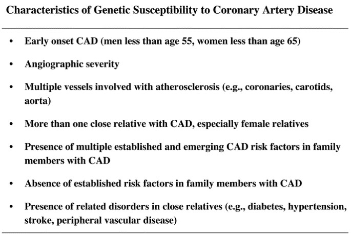 Genetic evaluation for coronary artery disease | Genetics in Medicine