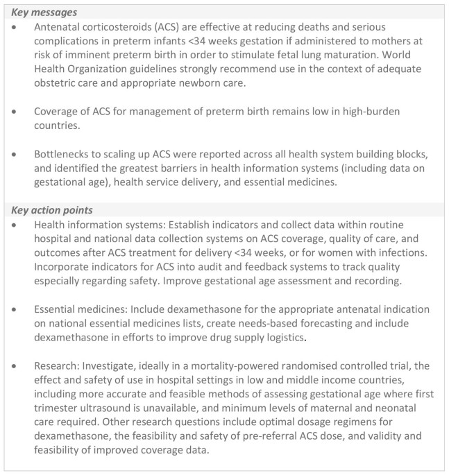 Antenatal corticosteroids for management of preterm birth: a multi