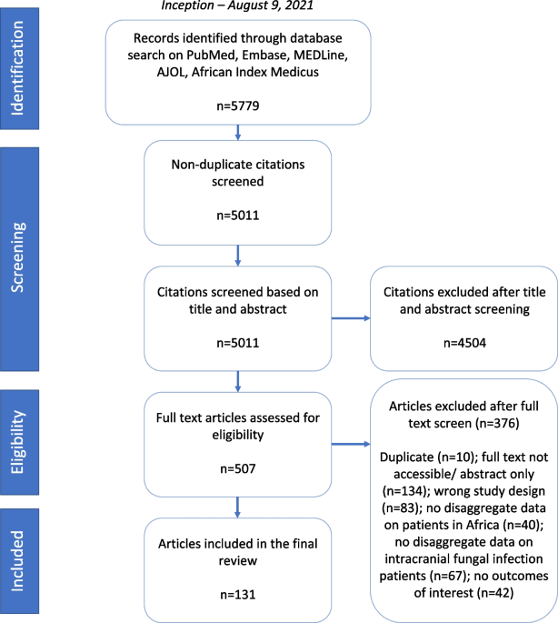 Management and outcome of intracranial fungal infections in children and adults in Africa: a scoping review