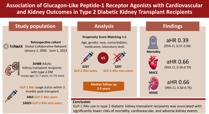 glp 1 receptor agonists and kidney protection Association of glucagon-like peptide-1 receptor agonists with  cardiovascular and kidney outcomes in type 2 diabetic kidney transplant  recipients | Cardiovascular Diabetology