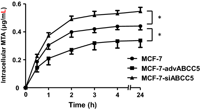 Assessment of transduction of ABCC5 adenovirus in MCF-7 cells. a ABCC5