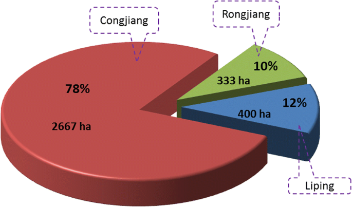 Rainfall situation: (a) Rain warning map of Rongjiang County the day