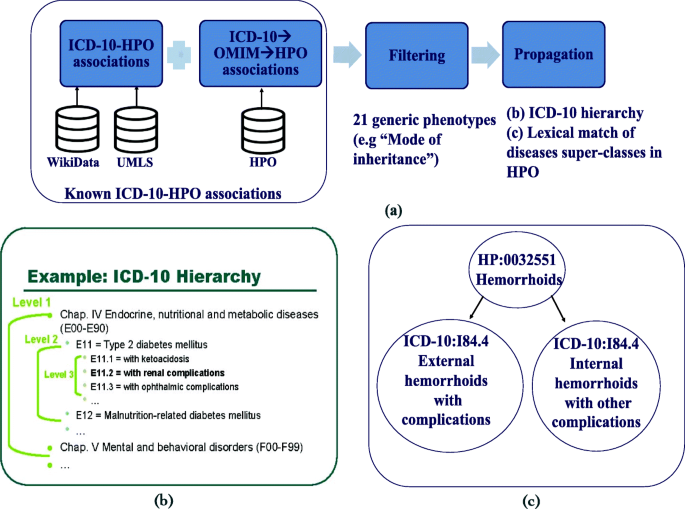 OMIM diseases as a function of associated HPO phenotypes. Data include