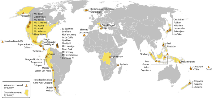 Map Of The World With Volcanoes