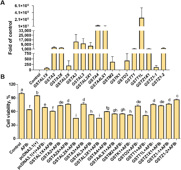 Five glutathione S-transferase isozymes played crucial role in the detoxification of aflatoxin B1 in chicken liver | Journal of Animal Science and Biotechnology | Springer Nature Link Five glutathione S-transferase isozymes played crucial role in the detoxification of aflatoxin B1 in chicken liver | Journal of Animal Science and Biotechnology | Springer Nature Link