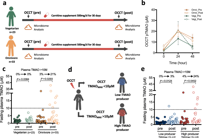 Characterization of TMAO productivity from carnitine challenge facilitates  personalized nutrition and microbiome signatures discovery | Microbiome