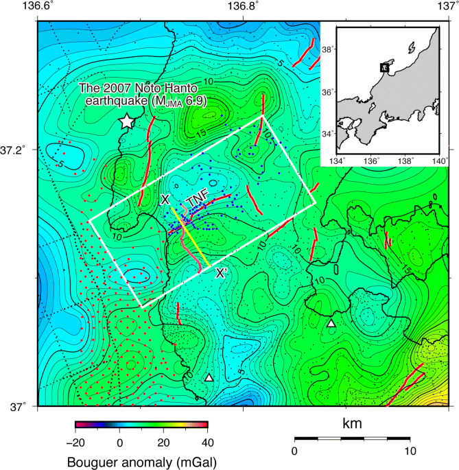 Gravity gradient tensor analysis to an active fault: a case study at the  Togi-gawa Nangan fault, Noto Peninsula, central Japan, Earth, Planets and  Space