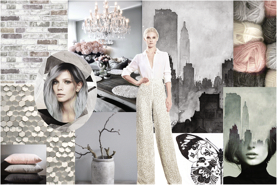 Trend mood board to design fashion and accessories collections