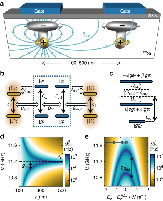 Silicon quantum processor with robust longdistance qubit couplings