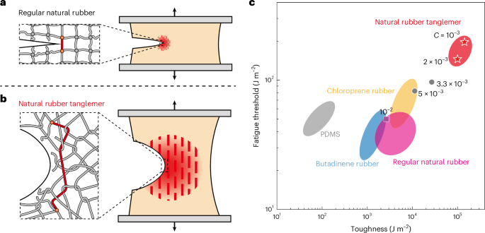 Natural rubber with high resistance to  crack growth