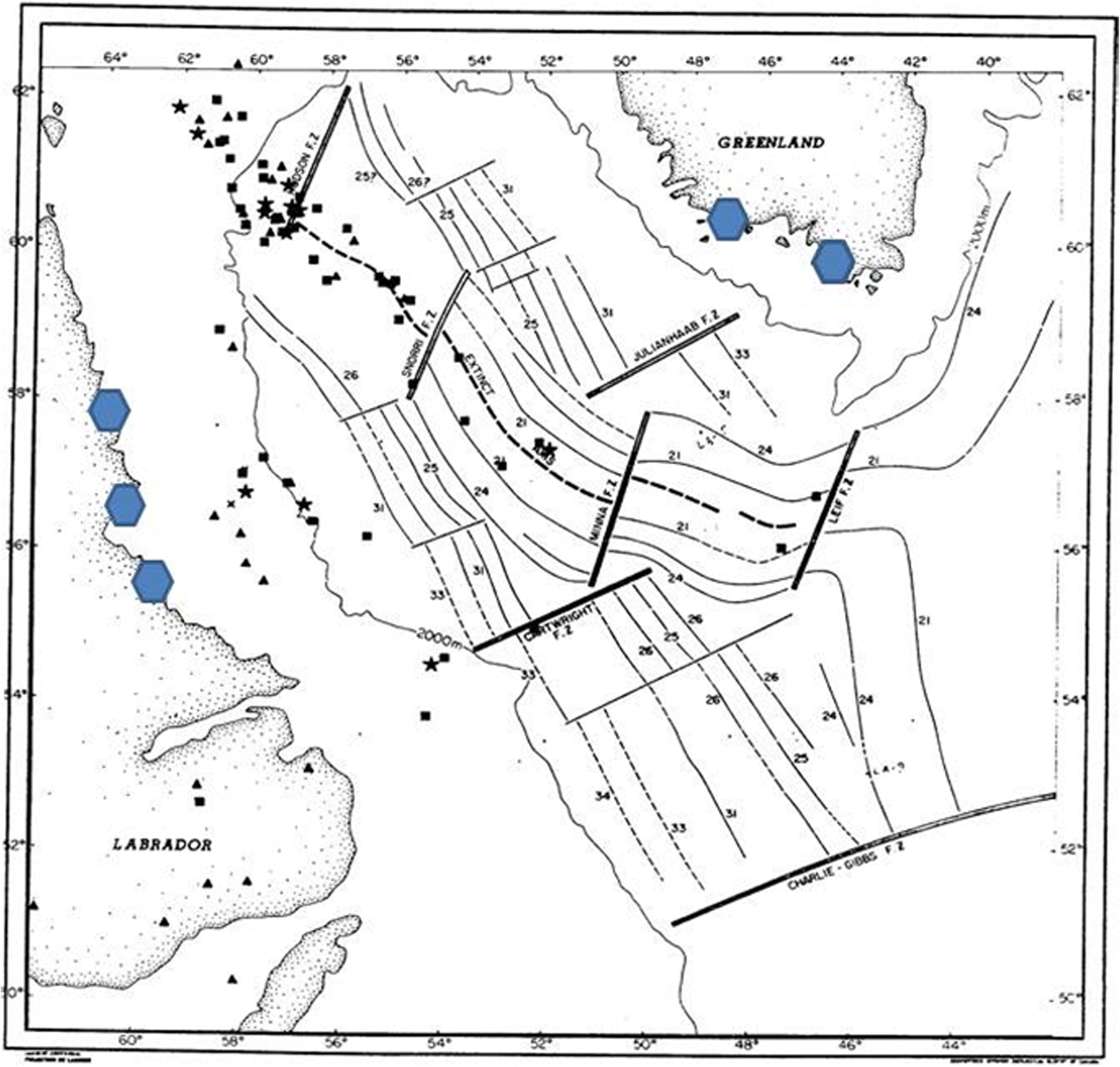 Historical Records Of Earthquakes For Greenland And Labrador In -!    
