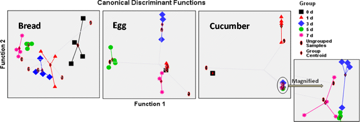 evaluating potential markers of spoilage foods using a metabolic open image in new window