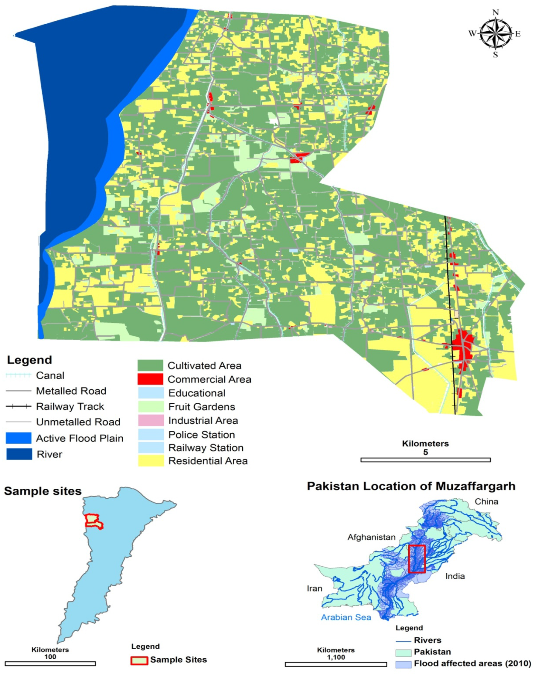 Assessment Of 2010 Flood Disaster Causes And Damages In District - fig 1 pakistan location of the study area