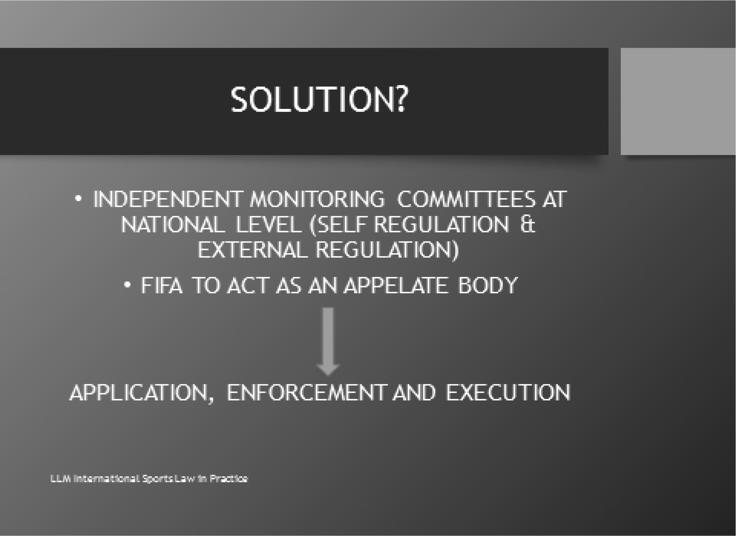 intermediaries Football the need self-regulation: ... and for