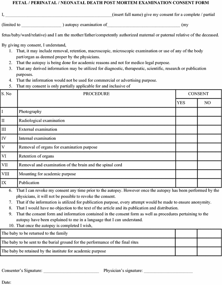 Performing A Perinatal Autopsy Springerlink