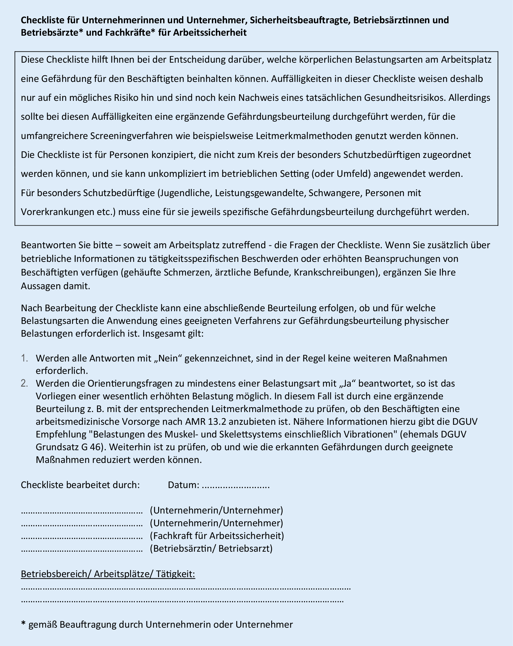 Arbeitsmedizin | Die Checkliste 2021 fr physische Belastungen bei der Arbeit | springermedizin.de Arbeitsmedizin | Die Checkliste 2021 fr physische Belastungen bei der Arbeit | springermedizin.de